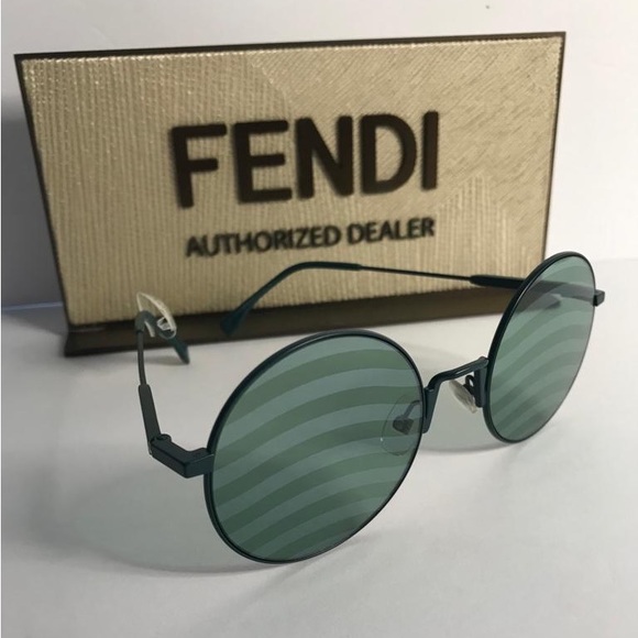Fendi New Green Round Authentic Sunglasses - Picture 5 of 12